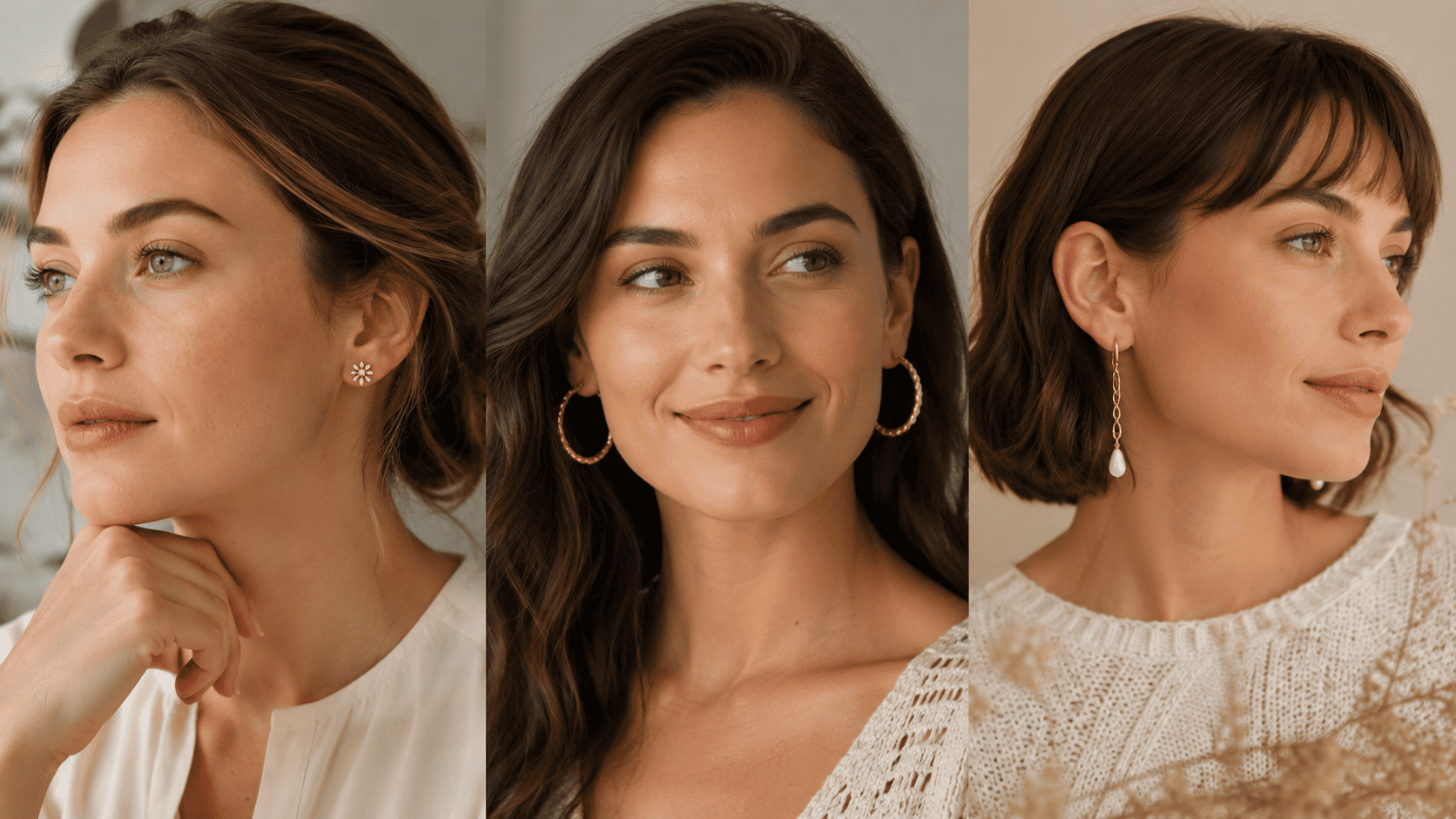 Boucles d'oreilles faites main en perles et cristal adaptées à différentes formes de visage